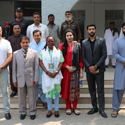 Shiela Caroline Sempa along with Muhammad Hassan Rizvi (Advisor Kasur) and staff, during her visit to Regional Office Kasur