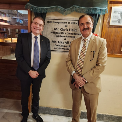IOI President Chris Field and Provincial Ombudsman Sindh, Ajaz Ali Khan