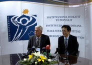 Handing over procedure between former Ombudsman Kurteshi (left) and newly elected Ombudsman Jashari (right)