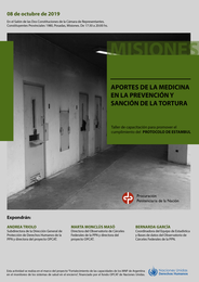 El 8 de octubre la PNN realiza un taller sobre los "Aportes de la medicina en la prevención y sanción de la tortura"