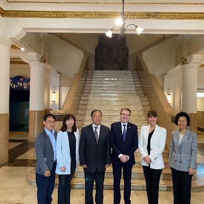 President Field and his Chief of Staff, Rebecca Poole, at the Kaohsiung Museum of History