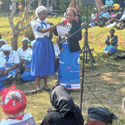 Ombudsman Malera speaking at the funeral