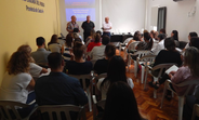 El Defensor del Pueblo Jorge Henn y Gabriel Savino en la jornada de capacitación a los integrantes de las 20 delegaciones