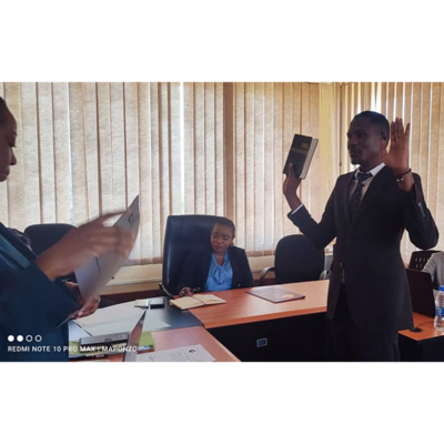 An officer takes oath