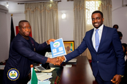Ombudsman Mr. Melron Nicol-Wilson with His Excellency President Julius Maada Bio