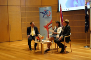 Left to right: Ombudsman of Thailand, Songsak Saicheua; Acting Deputy Head of Mission, Jane Racancoj; and IOI President, Chris Field PSM.