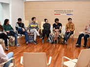 Integrantes de la Defensoría del Pueblo con docentes y estudiantes del Instituto Superior del Profesorado de Música Guastavino